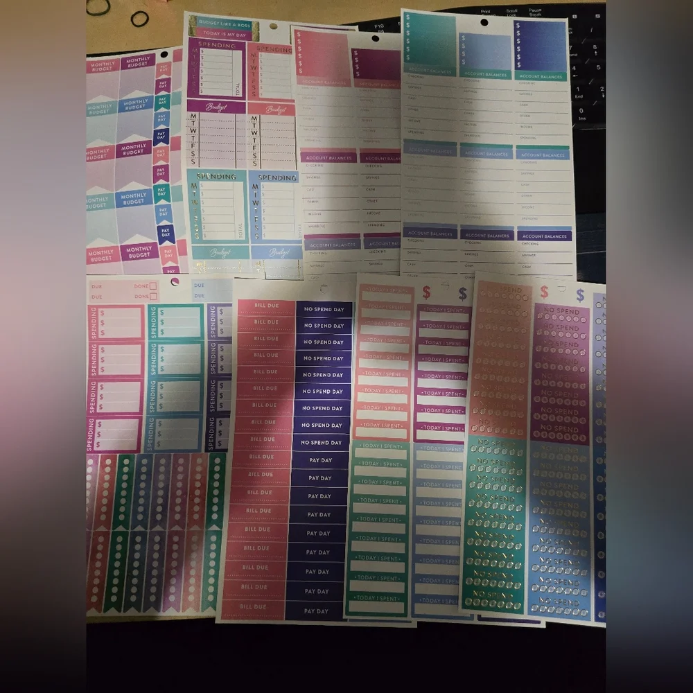 Colorful Planner Stickers Set - Finance/Budget